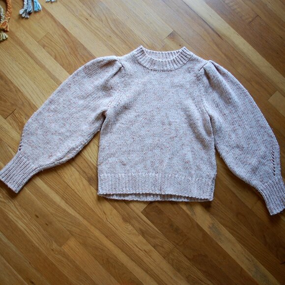 Madewell Pleat Shoulder Pullover Sweater Crew Neck Size Medium K1581 Wool Blend - Picture 1 of 4